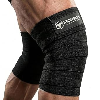 Knee Wraps for Weightlifting - 80" Elastic Knee Straps for Squats and Weightlifting - Lifting Knee Wraps for Strength & Compression Wraps - Knee Support for Squats, Powerlifting, Gym Black