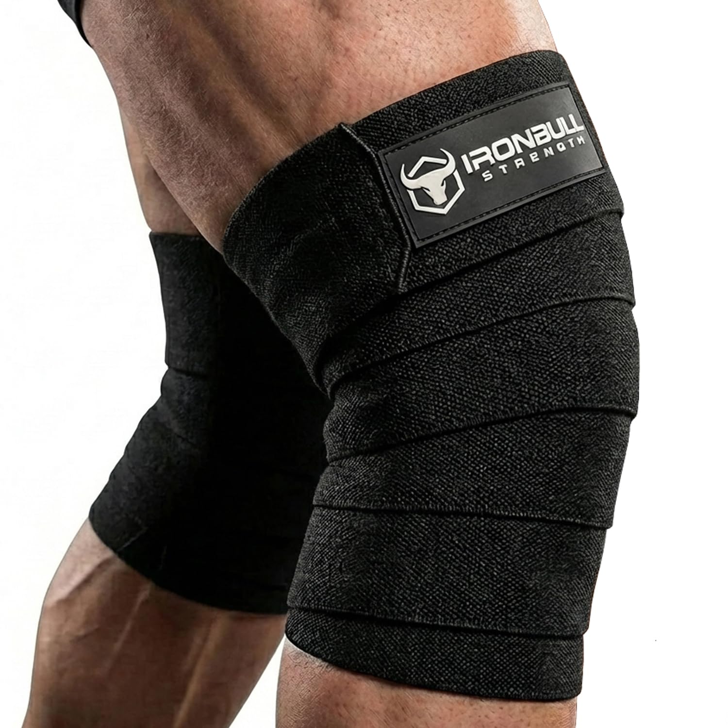 Iron Bull Strength Knee Wraps BLACK STANDARD