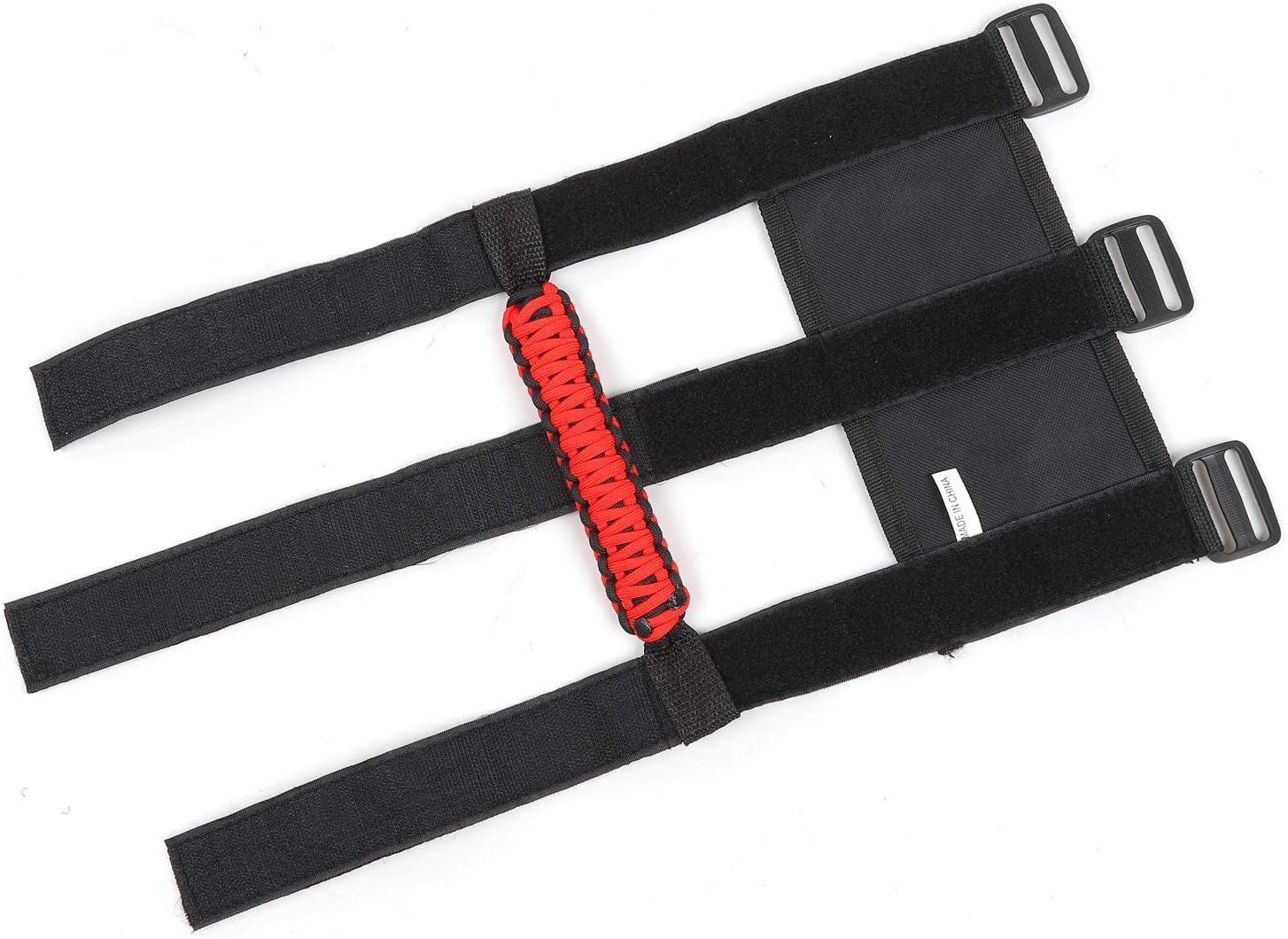 JeCar Grab Handles for Jeep Wrangler, Heavy Duty Roll Bar Grab Handles Compatible with Jeep Wrangler 1955-2023 CJ YJ TJ JK JL & 2020-2023 Gladiator JT, Red
