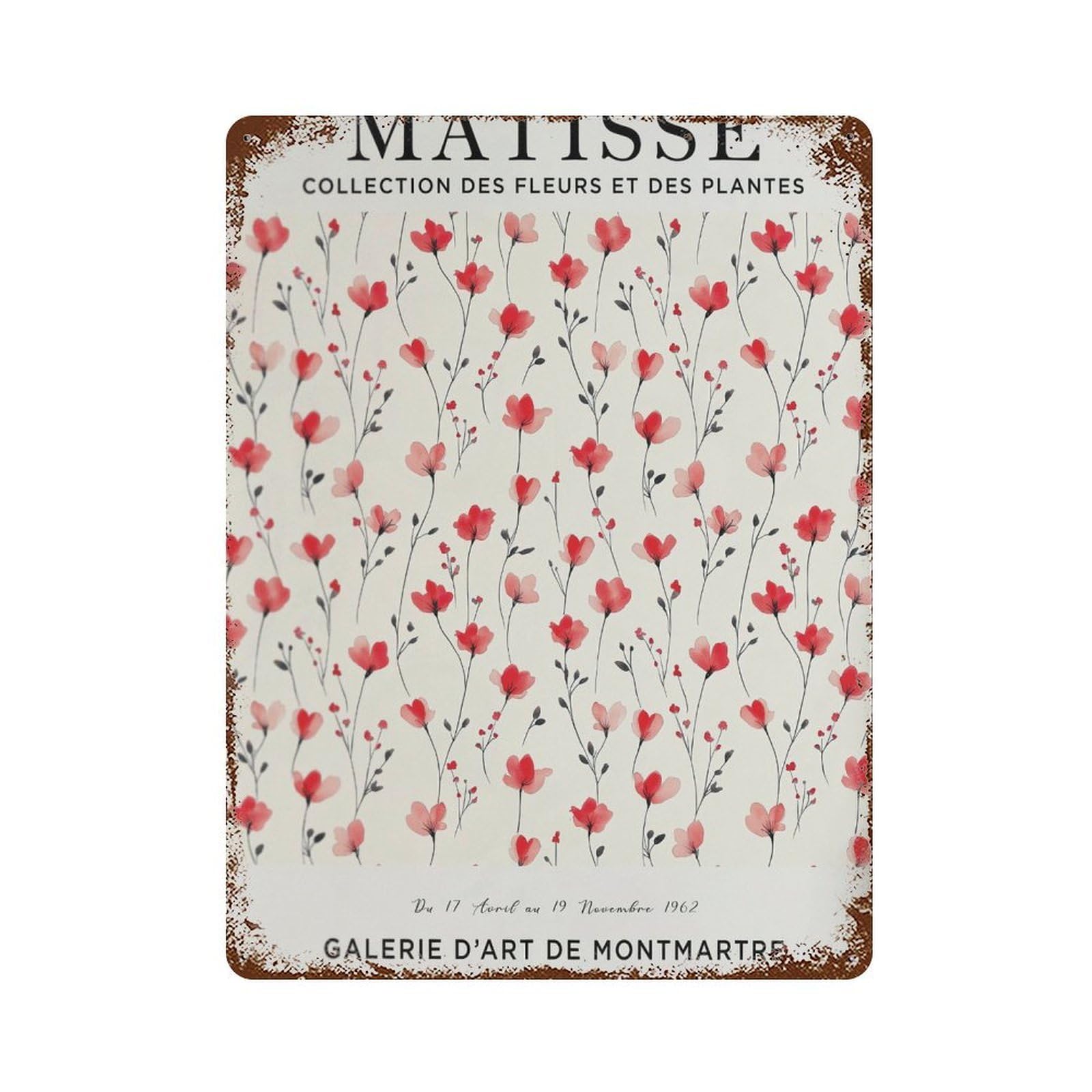 xiaoxiaoshen Henri Matisse Flower Market Red Flower. Plant. Botanical Wall Decor Art Metal Tin Poster Modern Home Decor Art Home Bar Shop Decorations Vintage Sign 40x30cm