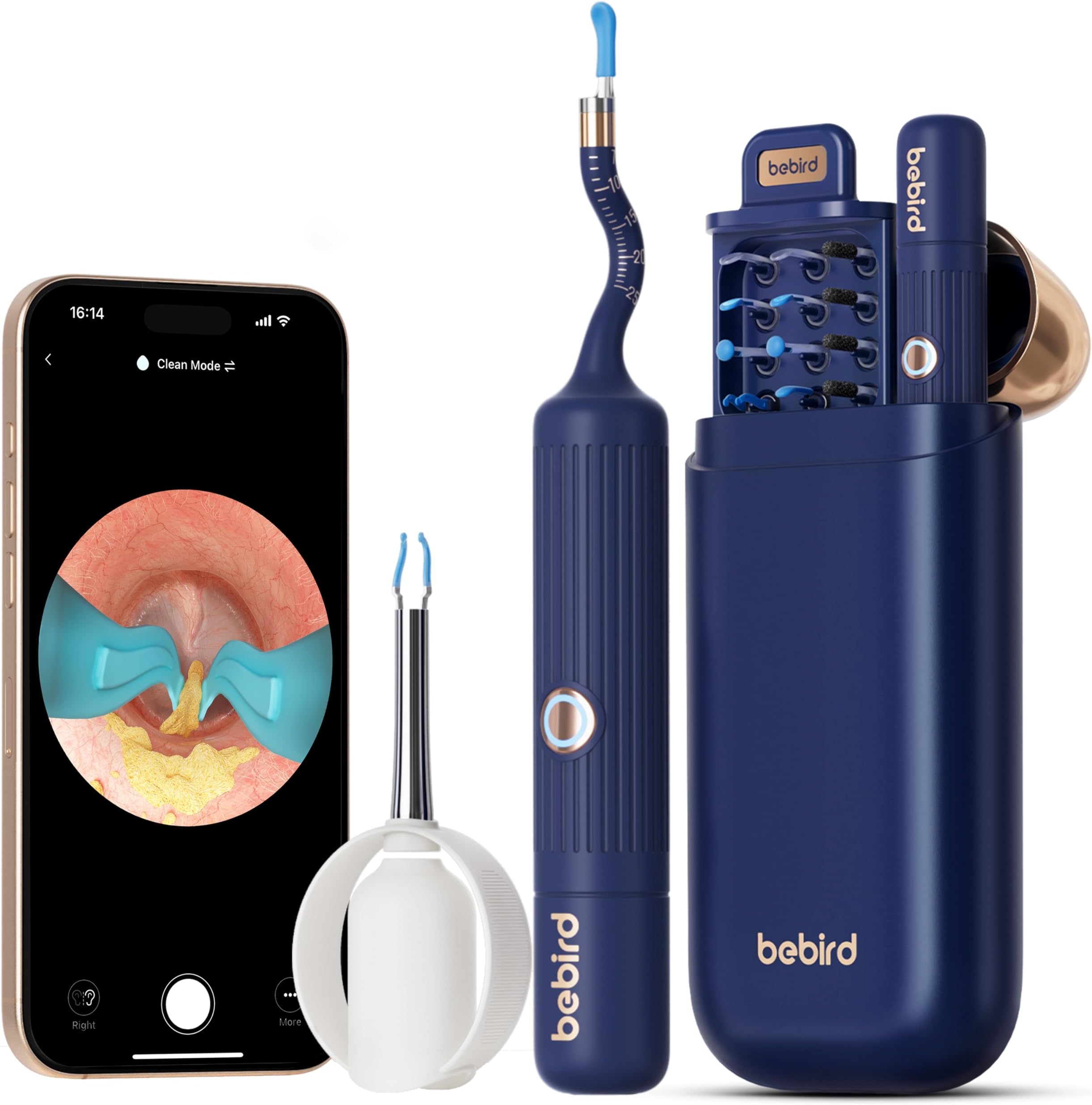 Ear Wax Removal Tool Camera, Visual Earwax Removal Kit with Light, Flexible Wireless Ear Picker Otoscope
