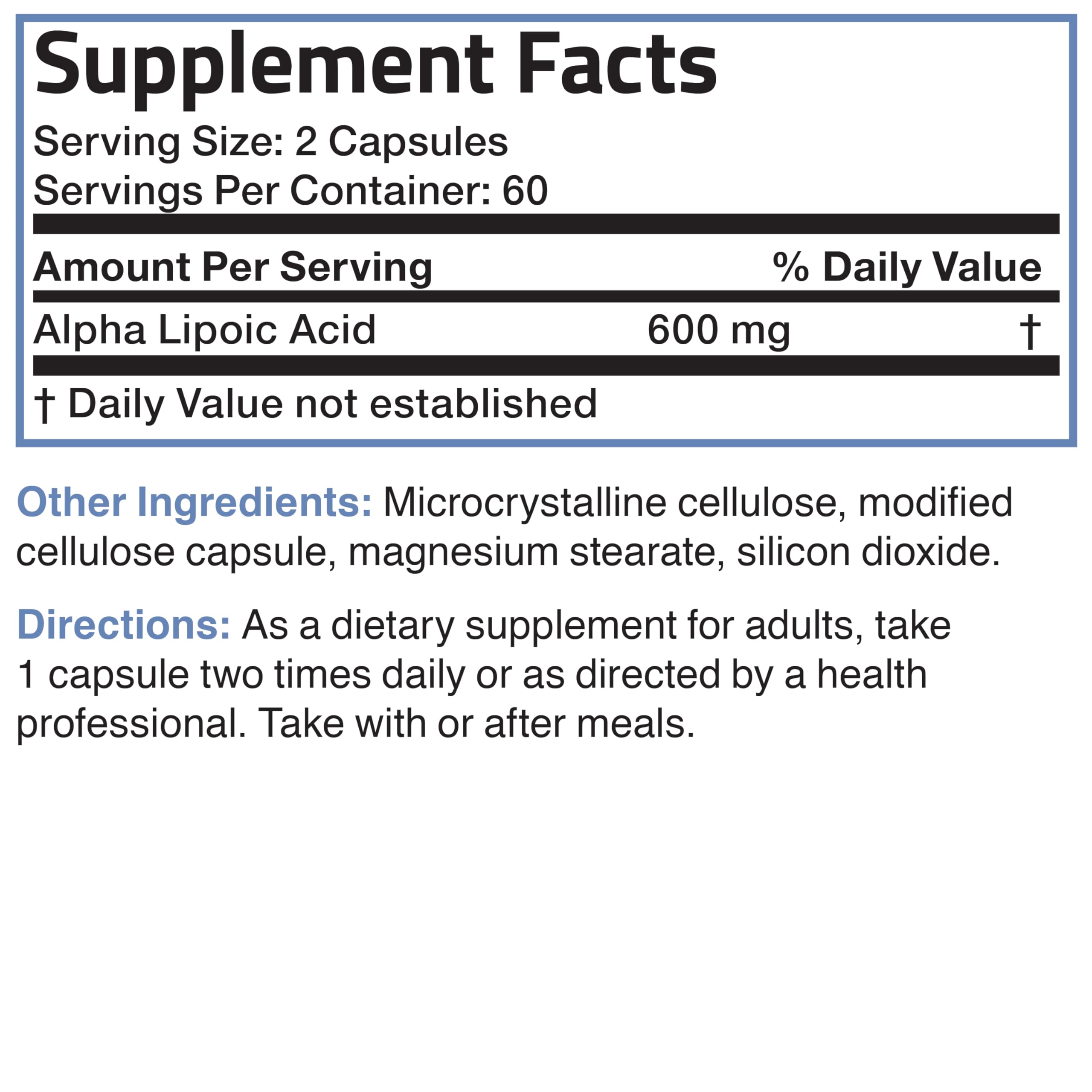 Bronson Alpha Lipoic Acid 600 mg Glucose Metabolism Support, 120 Capsules — Amazon image 6