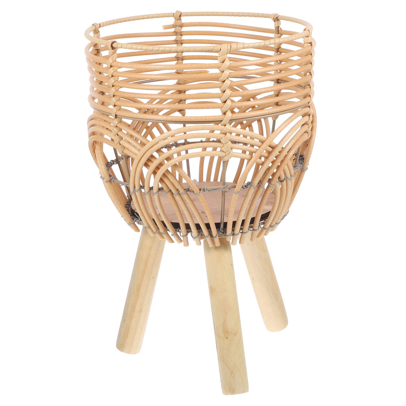 Support pour pot de fleurs tissé en bambou pour salon cosy