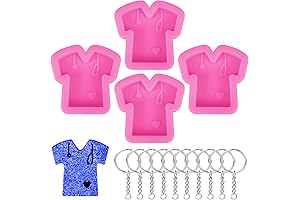 Palksky 4PCS T-Shirt Doctor Theme Keychain Resin Molds