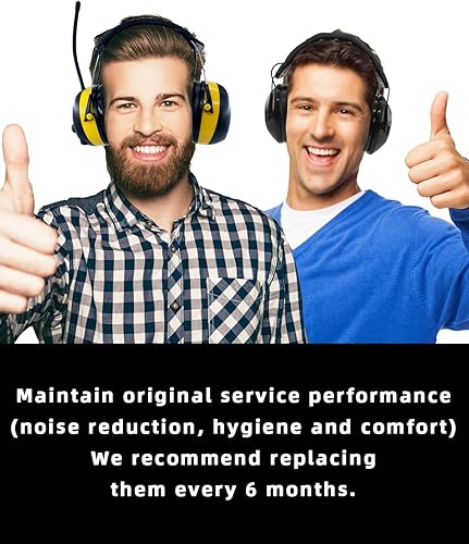 Miniatura 2 de PROHEAR FEP01-1 par de almohadillas de espuma de repuesto (actualizadas) para auriculares de radio 3M WorkTunes Connect (90543, 90544, 90542,