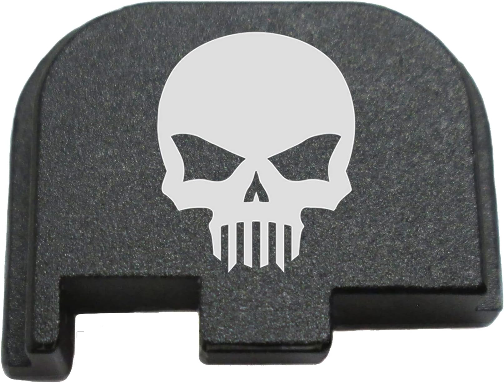 Laser Engraved Butt Plate, Rear Slide Cover Back Plate for Glock 43 9mm G43 Only - Bastion Skull