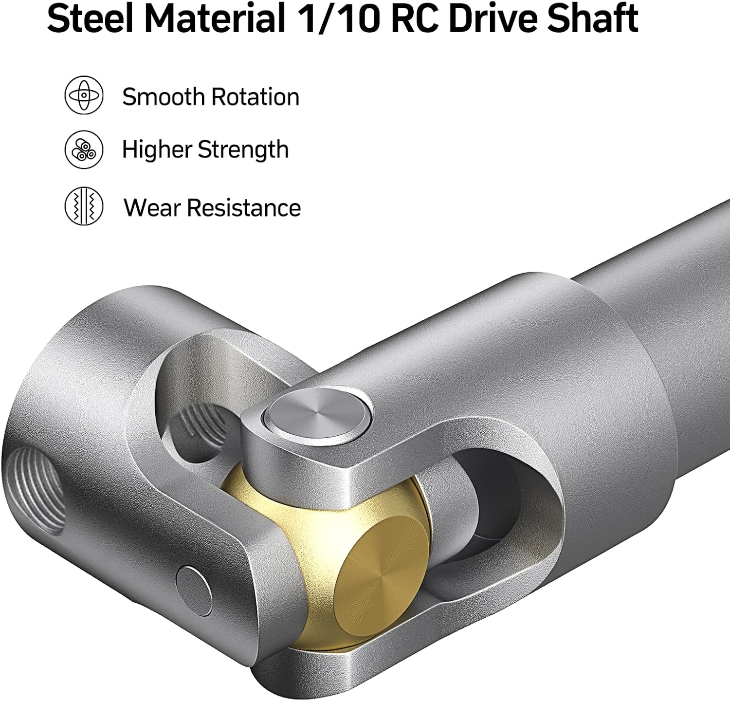Generic Metal Alloy Universal 1/10 RC Drive Shaft 2PCS Upgrades Accessories for 1/10 RC Crawler Car TRX4 Axial SCX10 TRX4 Driveshaft Upgrade Parts Replacement (94-125mm & 117-168mm, Sliver)