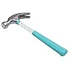 Amazon Basics 8 oz Claw Hammer with Shock Reduction, No-Slip Grip, Turquoise