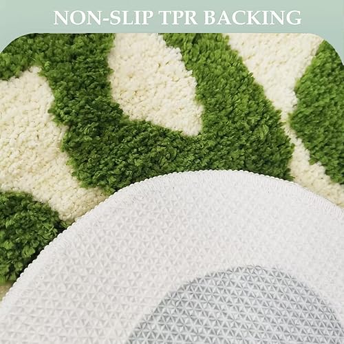 Miniatura 4 de Tapete de baño con texto en inglés "You Look Good", tapete para puerta de baño, dormitorio, cocina, antideslizante, de microfibra, verde, lavable,