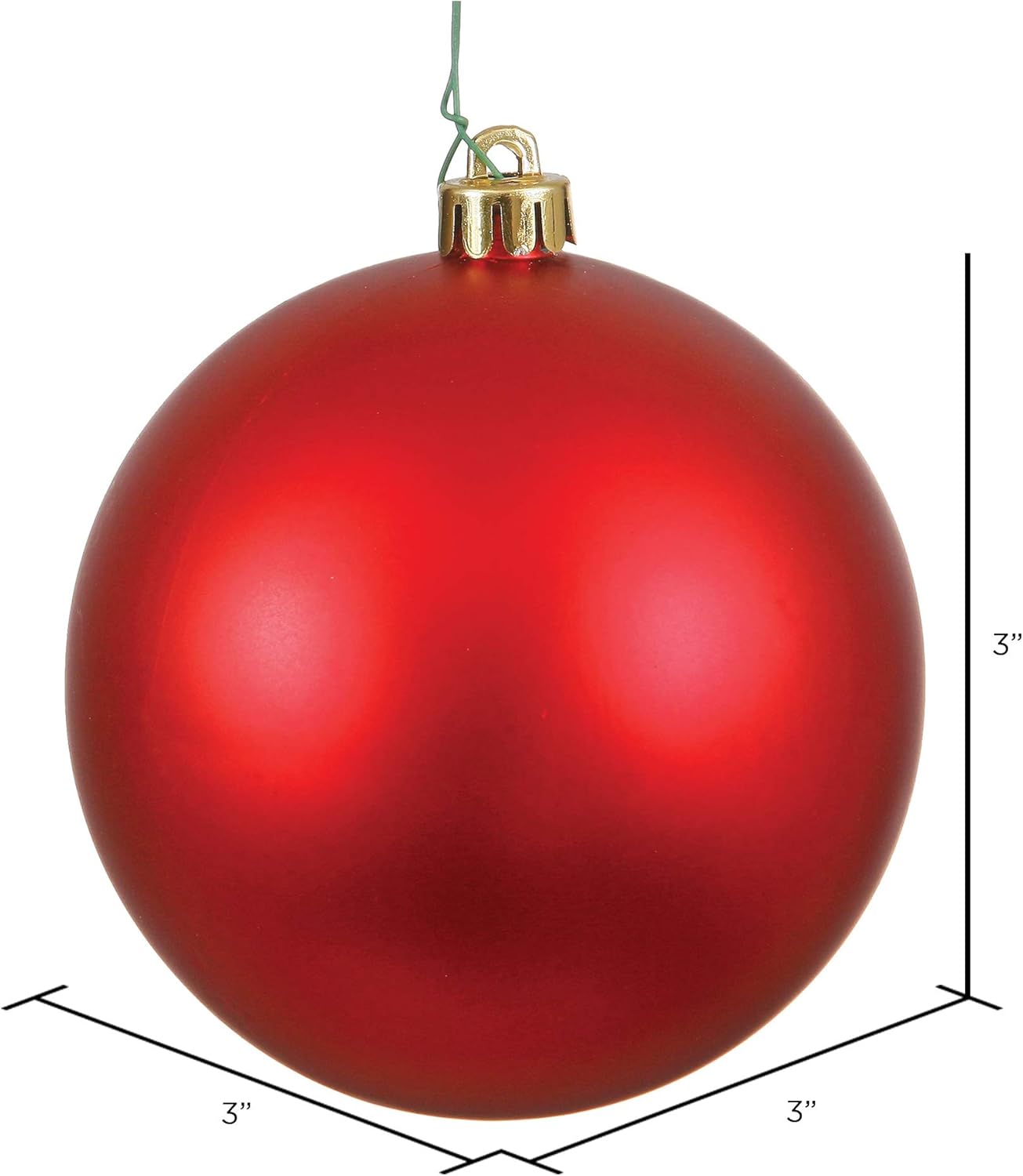 Vickerman 3" Red Matte Ball Ornament, 12 per Bag