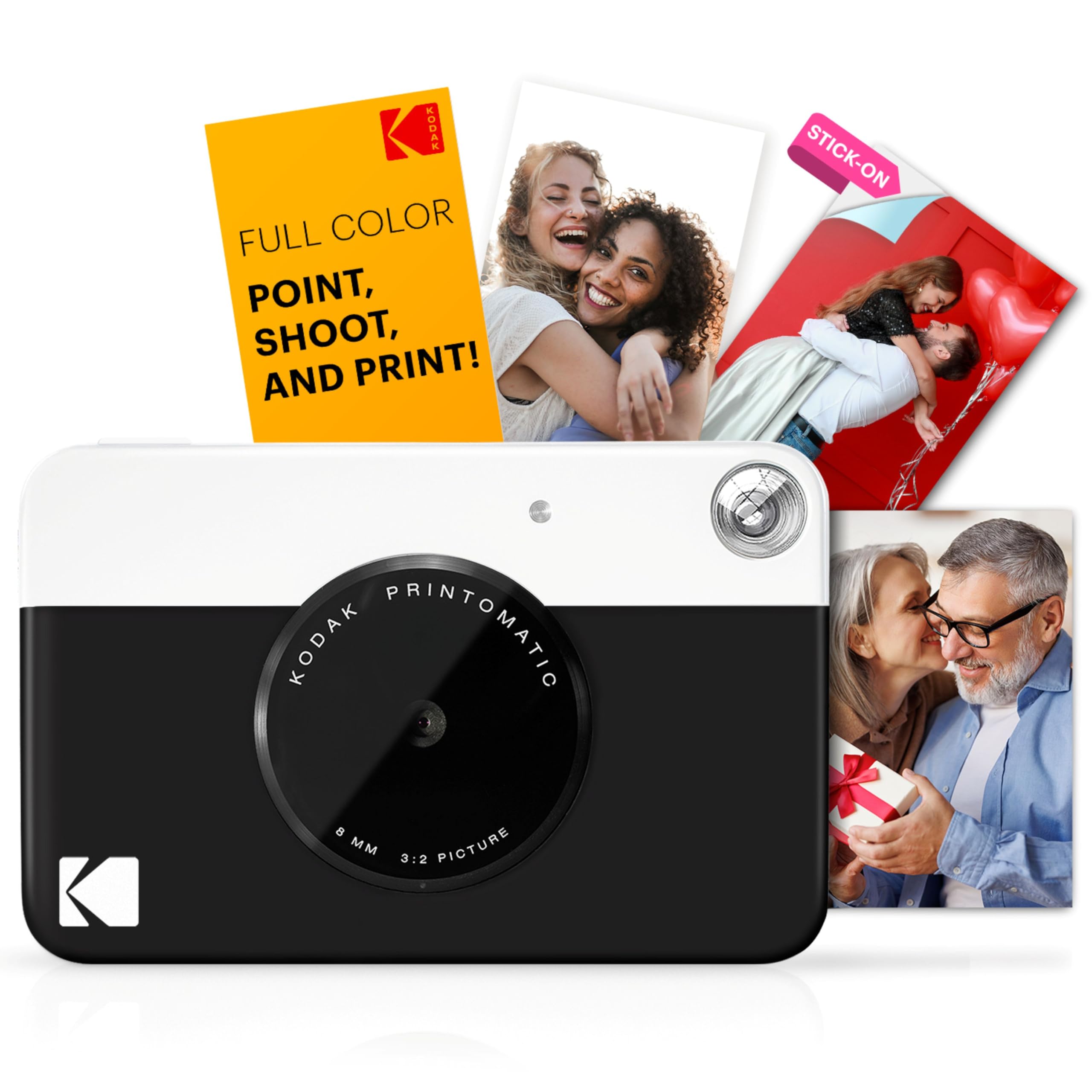 Printomatic Full-Color Instant Print Digital Camera - Colorful Photos On Zink 2x3" Sticky-Back Photo Paper - 5MP, Portable, Creative Fun Gift for Birthday, Christmas, Holiday - Black