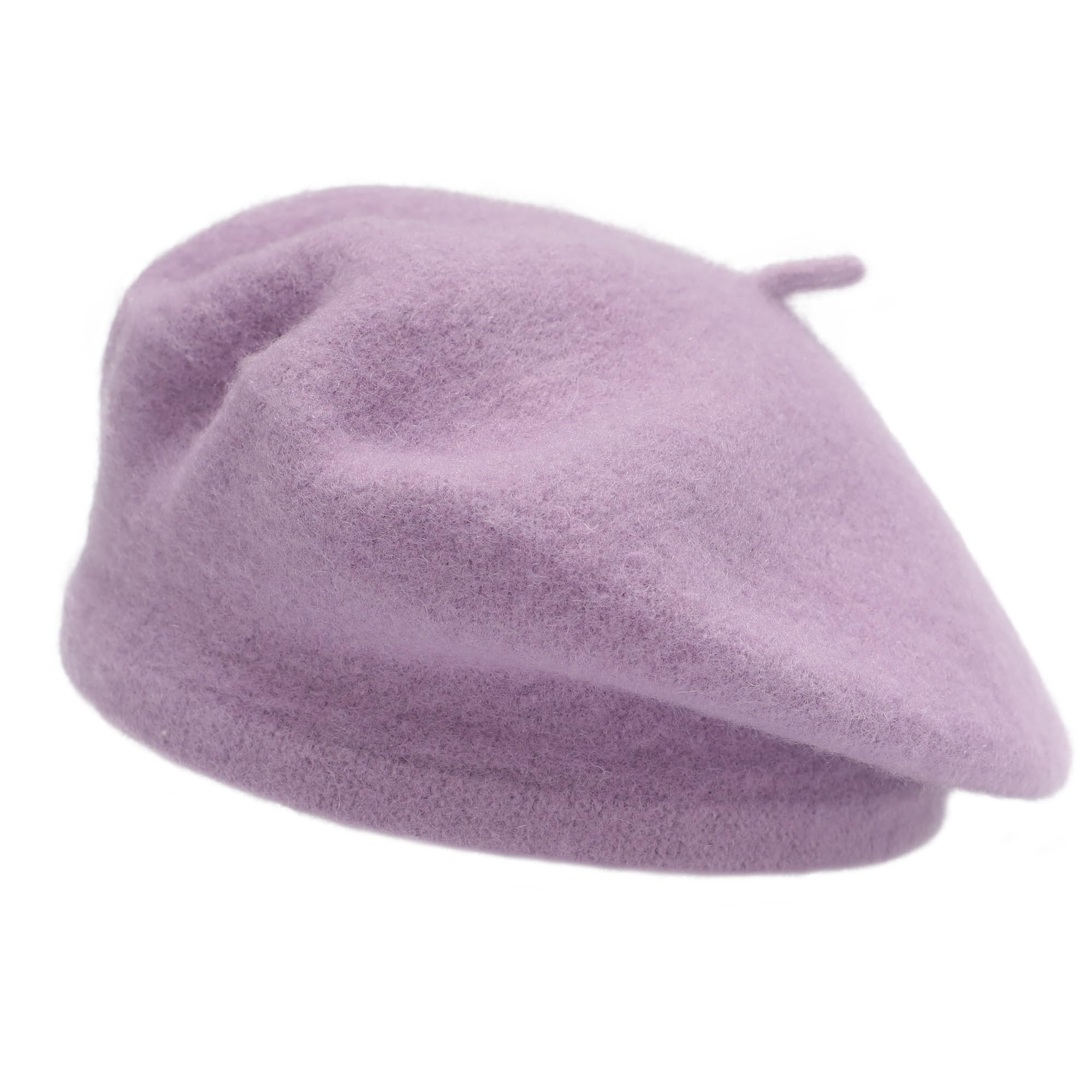 ZLYC Wool Kids Beret Hat Girls Solid Color Artist French Beret Cap(Lavender)