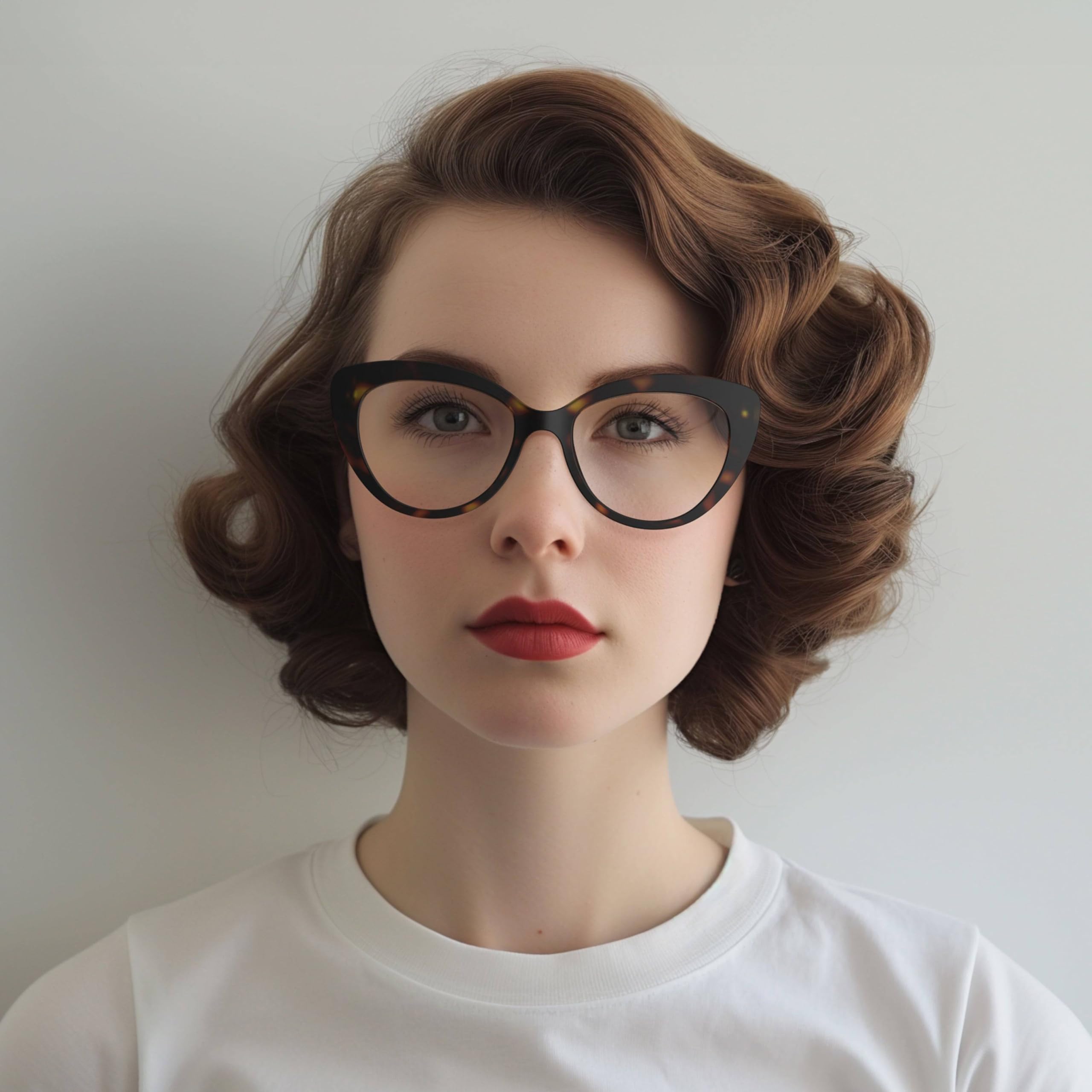 LONDON MOLE® Empress gafas de moda | Lentes transparentes de Zero | Montura en forma de ojo de gato | Mujeres | Bisagras de resorte