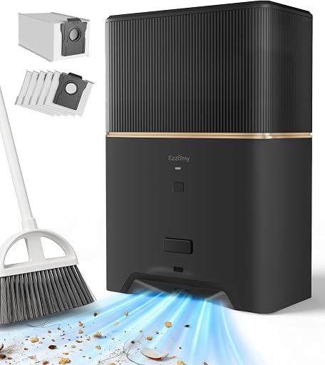 Touchless Vacuum Automatic Dustpan, Bagged Design with Replaceable Dust Bags, Up to 3-Month No Cleaning, 26,000Pa Powerful Suction, One-Touch Auto & Manual Mode for Pet Hair Kitchen & Salon