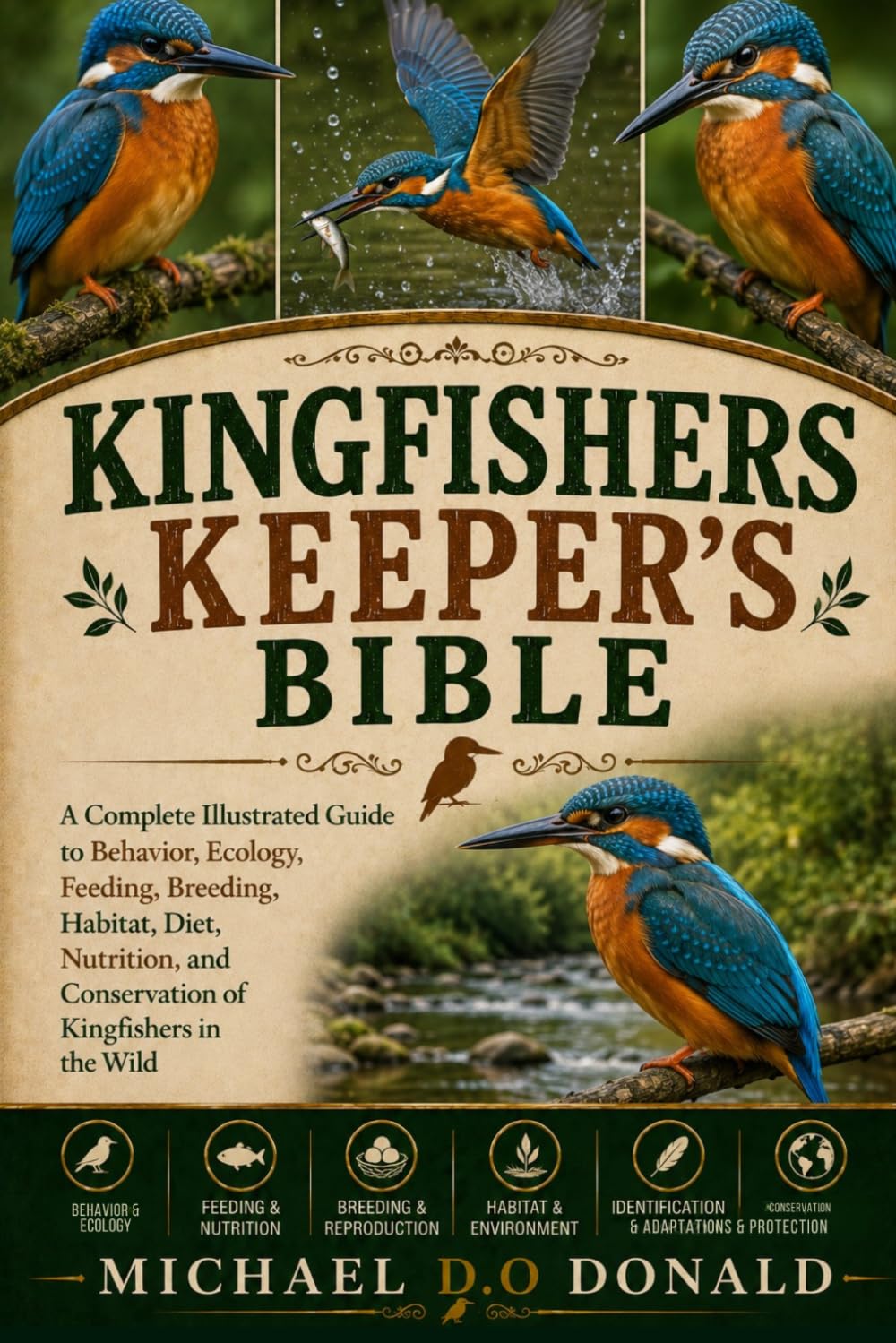 KINGFISHERS KEEPER'S BIBLE: A Complete Illustrated Guide to Behavior, Ecology, Feeding, Breeding, Habitat, Diet, Nutrition, and Conservation of Kingfishers in the Wild