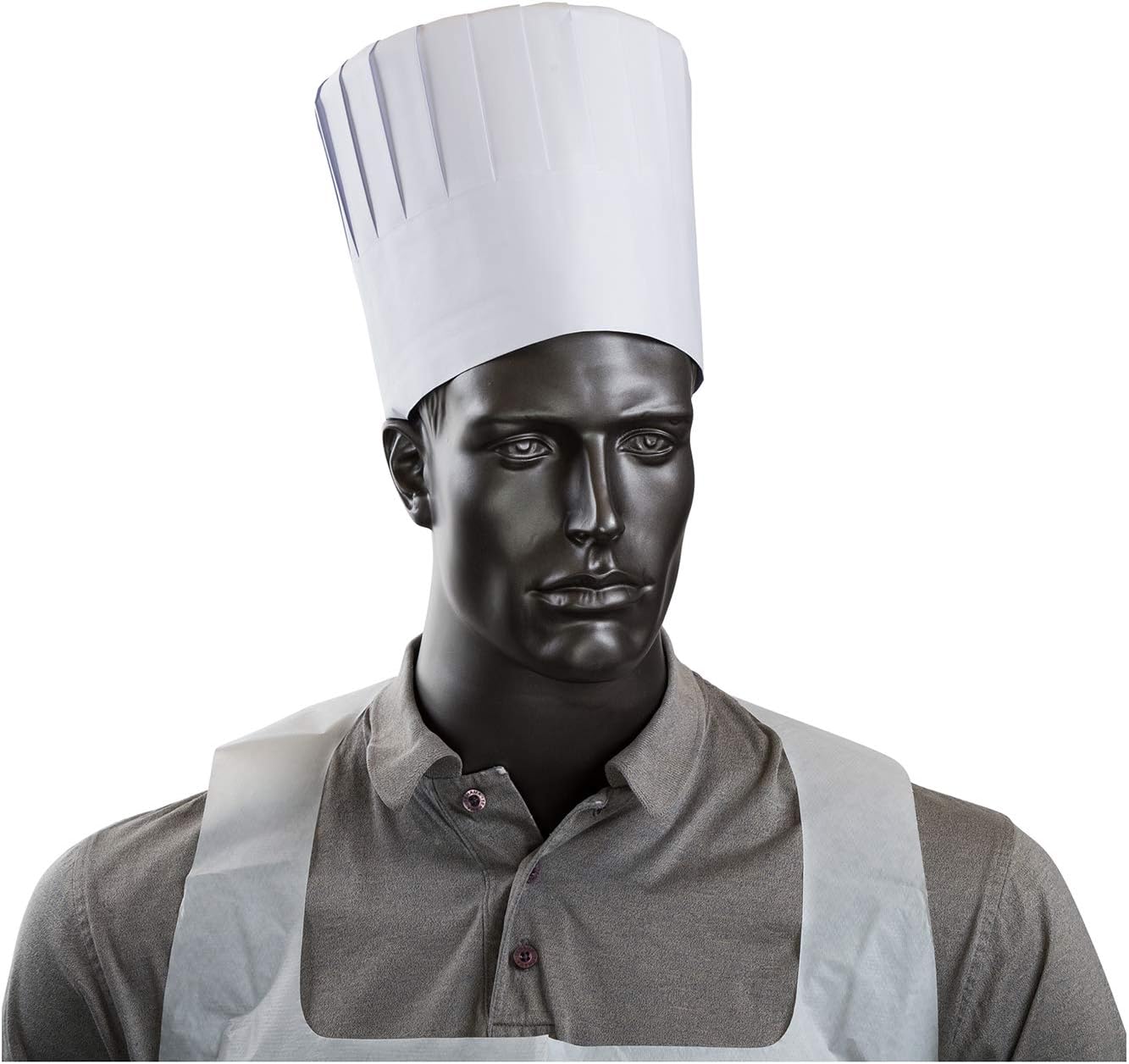 Royal 7 Inch Pleated Chef Hats with Comfort Bands, Package of 28 White
