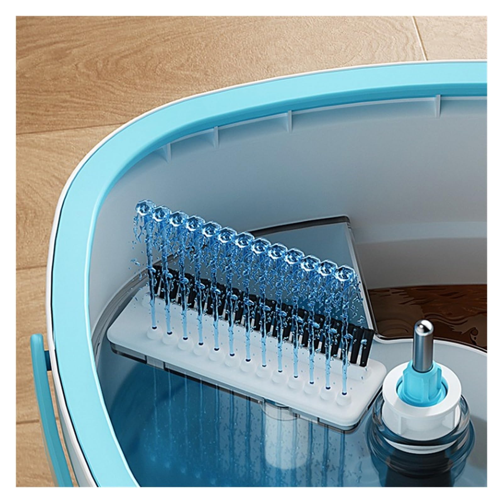 Juego de trapeador giratorio de superficie plana y cubo, trapeador separador de agua limpia y aguas residuales, trapeador de presión manos libres, limpieza de pisos, herramientas de limpieza del hogar
