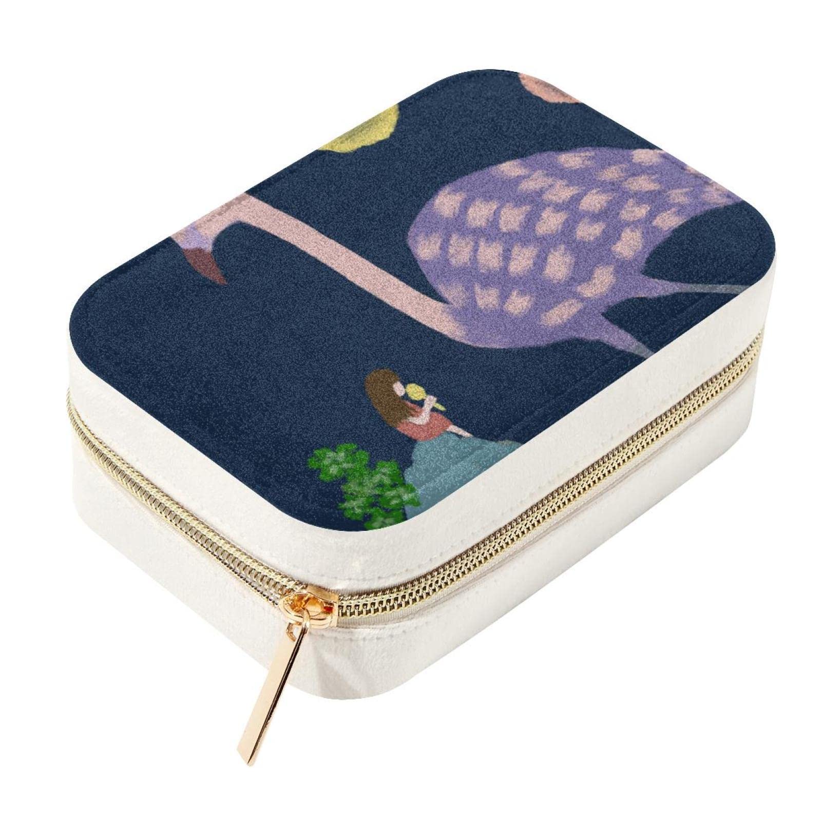 Boîte à bijoux flamant rose organiseur de voyage double couche