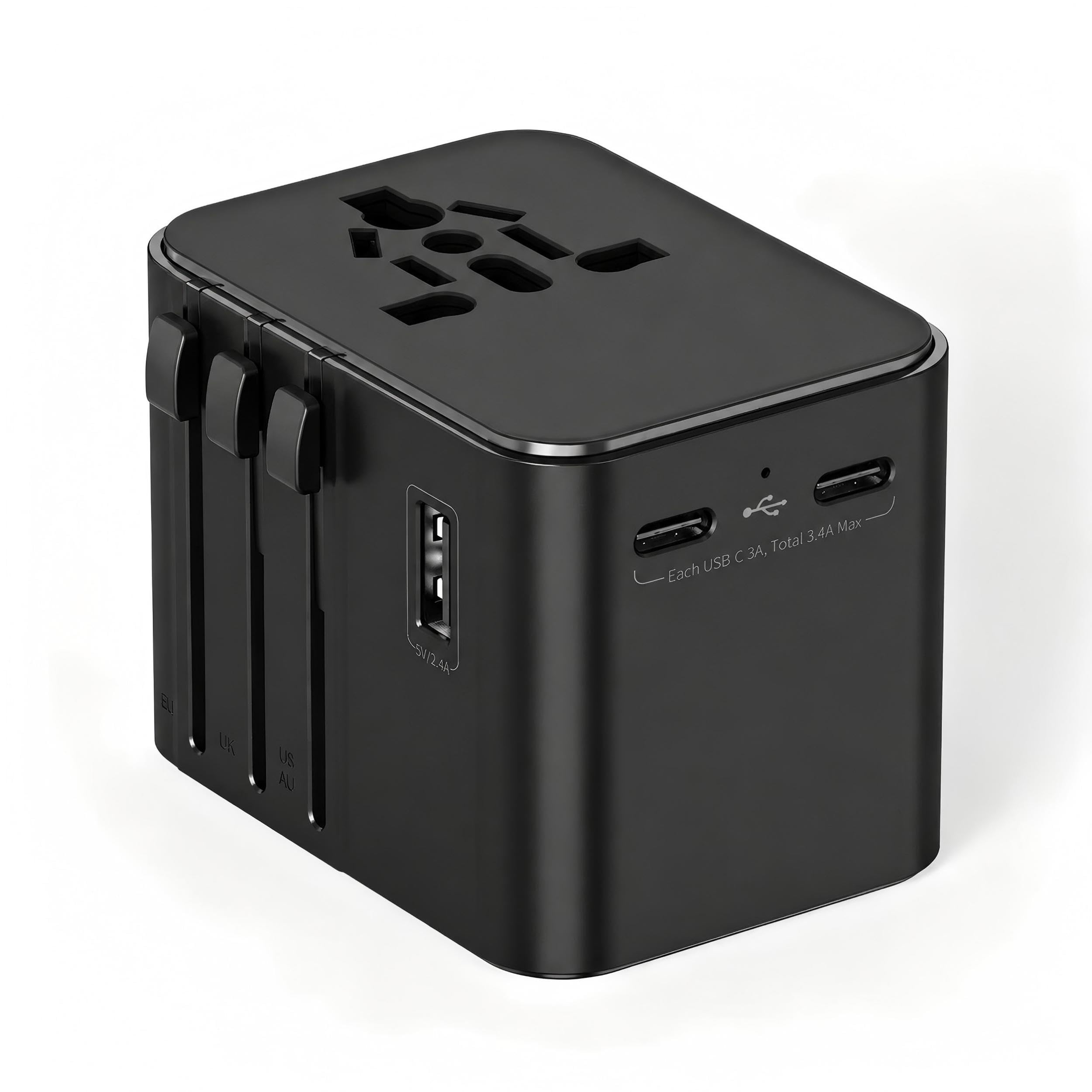 2025 Neueste Reiseadapter Weltweit, Universal Reisestecker mit 2USB A und 2 USB C,Internationaler Stecker Traval Adapter für Deutschland USA England Australien Japan,Travel Essentials