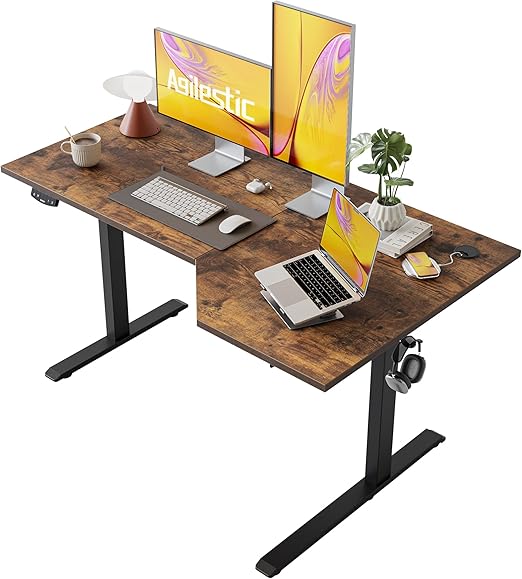 Amazon.com: Agilestic Electric Standing Desk, L-Shaped 55 Inches Height ...