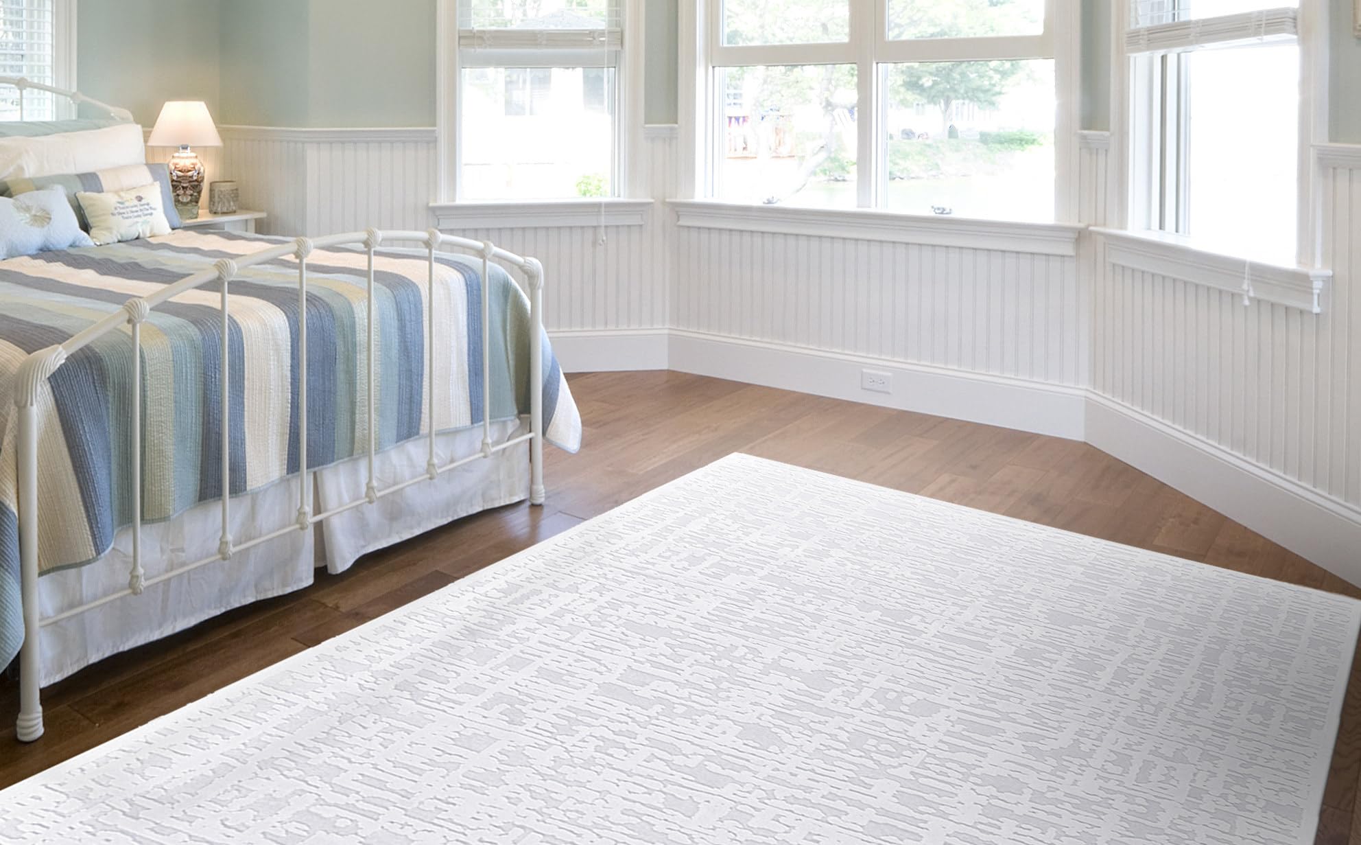 Feizy Saphir Mira Modern Abstract, Pink/White, 1'-9" x 2'-10" Runner