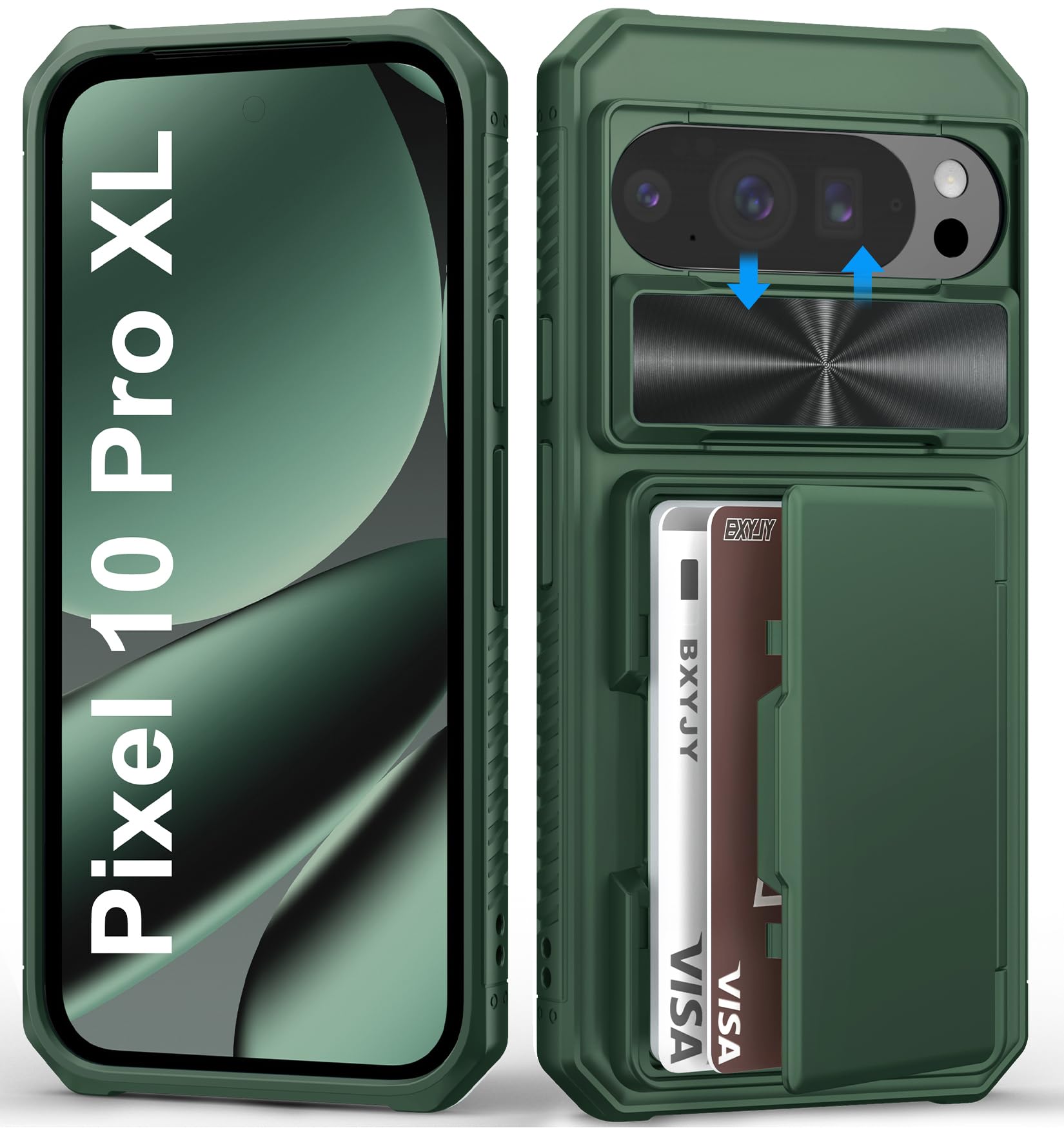 Photo 1 of BXYJY for Google Pixel 10 Pro XL Wallet Case, Card Holder (4-5 Card), Green
