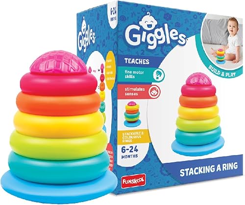 Miniatura 5 de Stack A Ring, juguete multicolor apilable para bebé con 5 anillos, juguete de actividad para niños pequeños, ayuda a desarrollar habilidades motoras