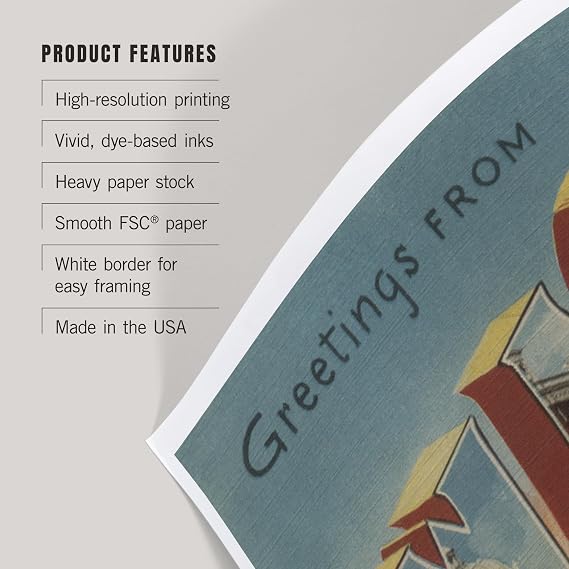 Lantern Press Print, Greetings from Waco, Texas