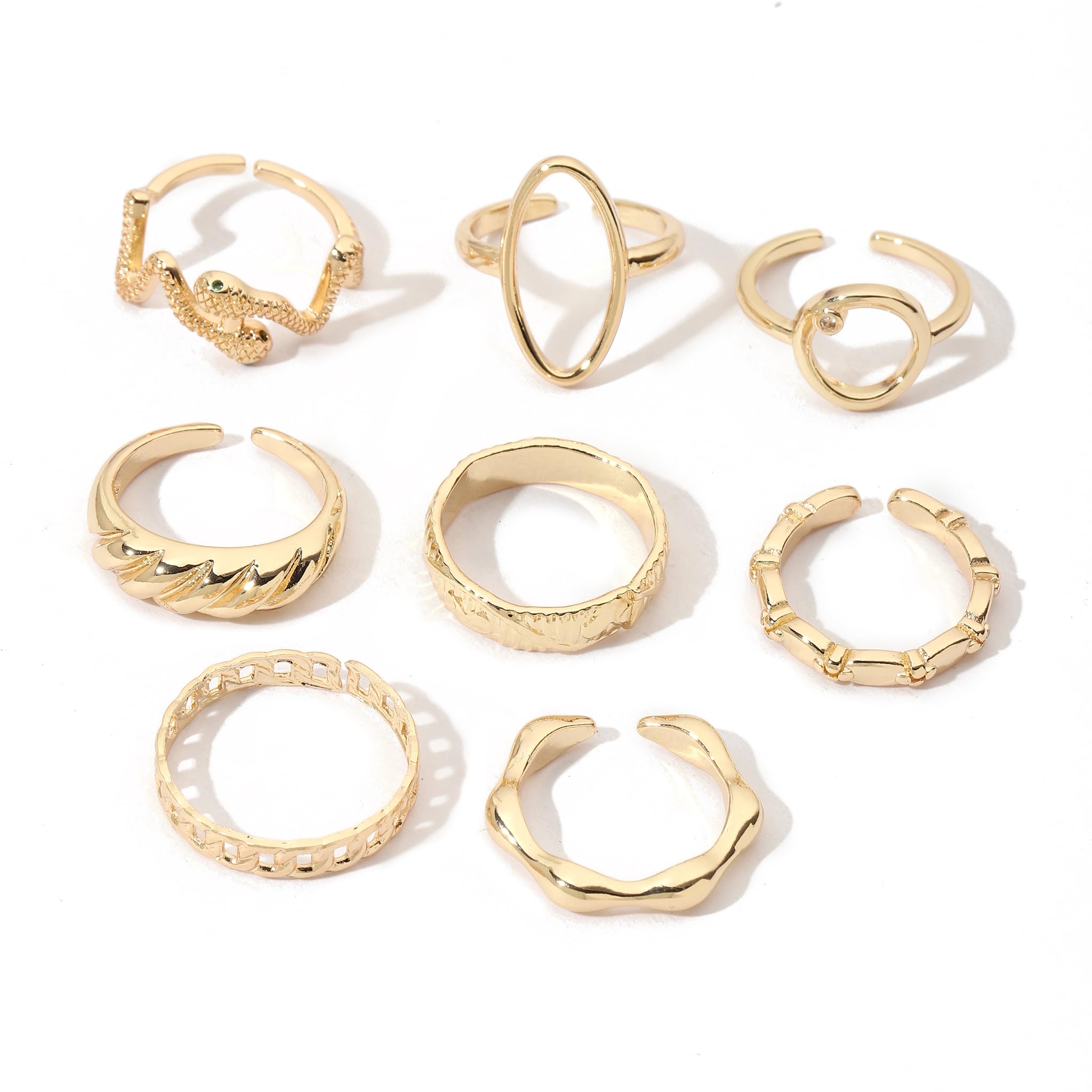 SALTY Fashion Cascade of Love Finger Rings for Women & Girls | Pack of 8 | Fancy | Adjustable | Stylish & Minimal | Birthday Gift | Aesthetic Jewellery | Accessories for Everyday Wear (B0CZP7HFX1) Amazon Price History, Amazon Price Tracker