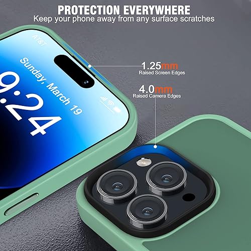 Miniatura 3 de Funda compatible con iPhone 14 Pro Max de 6.7 pulgadas, verde claro translúcido, antihuellas, antiarañazos, antideslizante, ultra delgada y