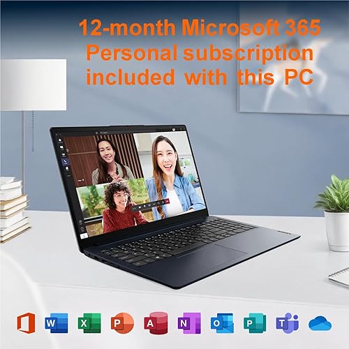 Miniatura 3 de Lenovo Ideapad - Laptop de negocios con Microsoft Office, procesador Intel de doble núcleo, 15.6 pulgadas, 8 GB de RAM, SSD de 128 GB, lector de