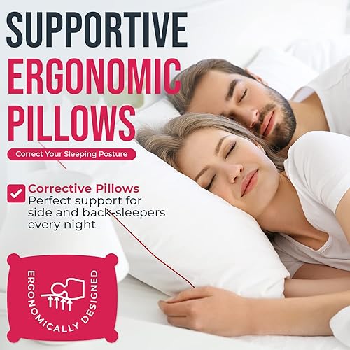Miniatura 4 de Empyrean Bedding Almohadas de cama para dormir, juego de 2 almohadas prémium tamaño King, perfectas para personas que duermen boca abajo, de lado y