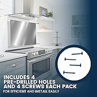 Vista 2 de Tornillos a juego reversibles de metal de 24 x 30 pulgadas Compatible con Broan-NuTone SP3004 – Protector de salpicaduras de panel de metal ultra