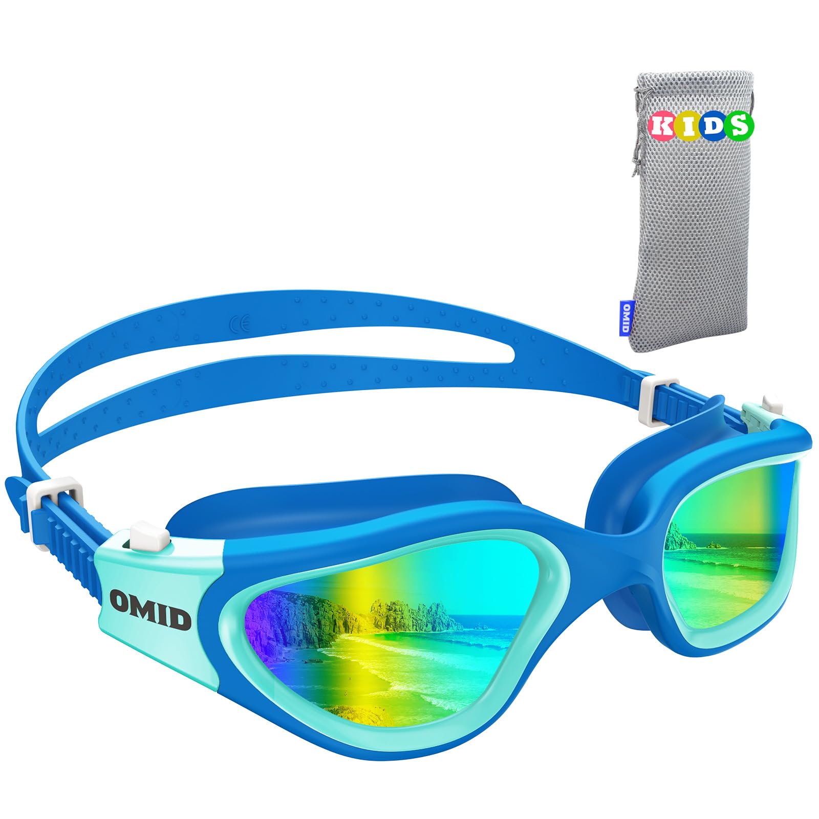 OMID Kids Swim Goggles, P2mini Polarized Swimming Goggles for Age 6-14