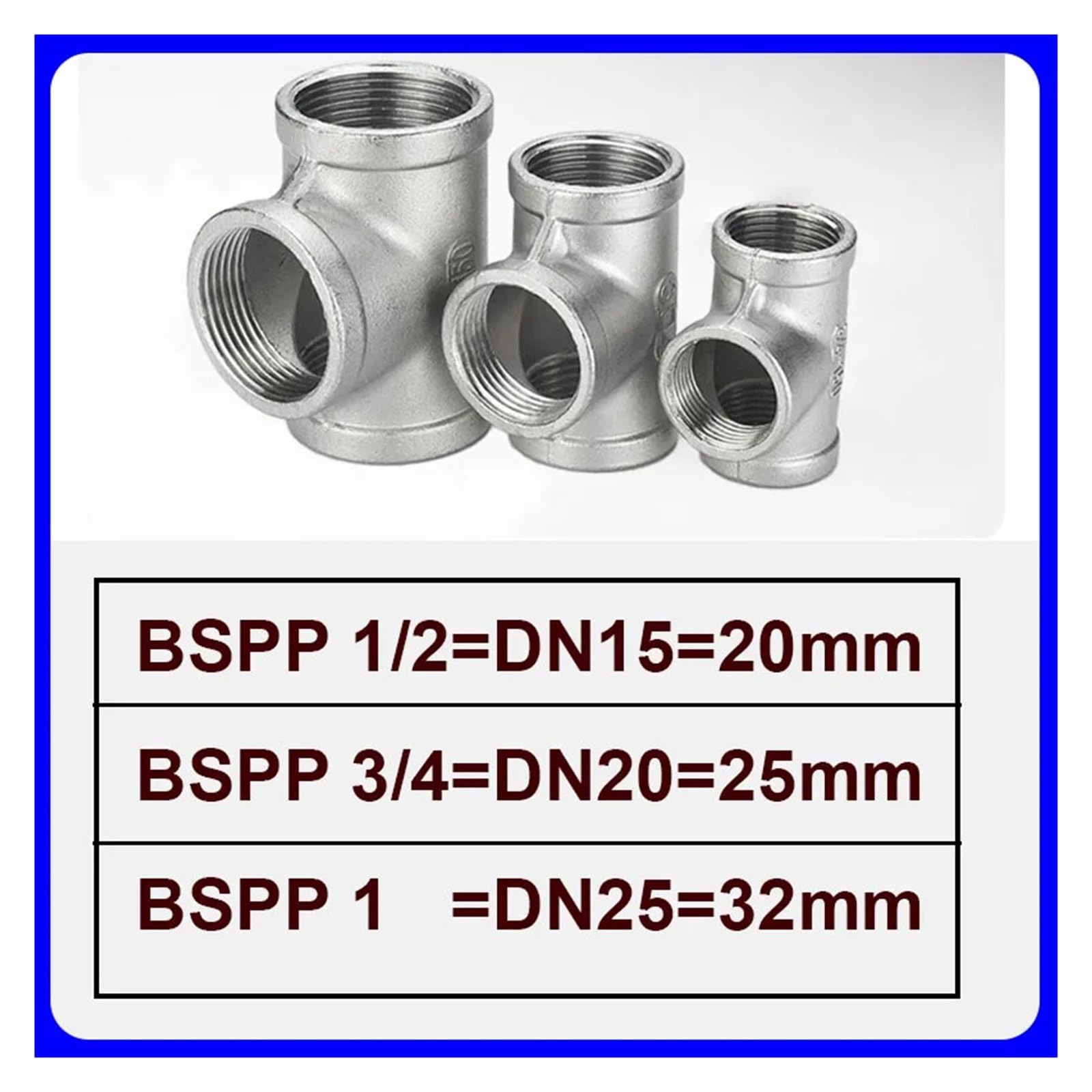 1PC 1/2 "3/4" 1 "Raccordi for Tubi In Acciaio Inox 304 Gomito Bend Tee Filo Interno Giunto Femmina Maschio Filettatura Cast Raccordo