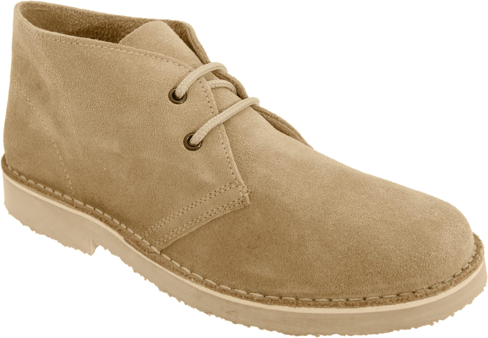 Mens Real Suede Round Toe Unlined Desert Boots (10 US) (Camel)