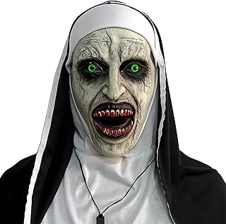 Nun Scary Latex Mask Halloween Horror Full Head Realistic Nun Conjuring Mask Masquerade Cosplay Costume Party