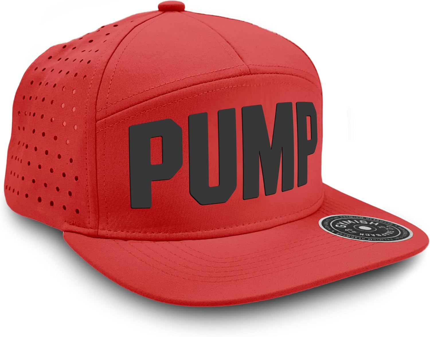 Pump Workout Hats for Men, 7 Panel Laser Vented Classic Adjustable Snapback Hat Mens Gifts