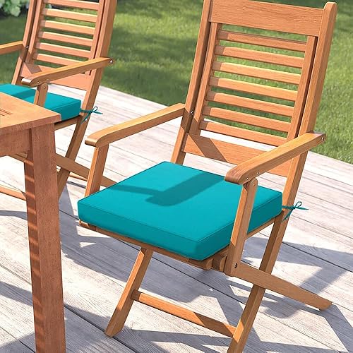 Miniatura 2 de Magpie Fabrics Cojín cuadrado de asiento de esquina de 18 x 18 x 2.5 pulgadas, paquete de 2, resistentes a la intemperie, universal, para patio,