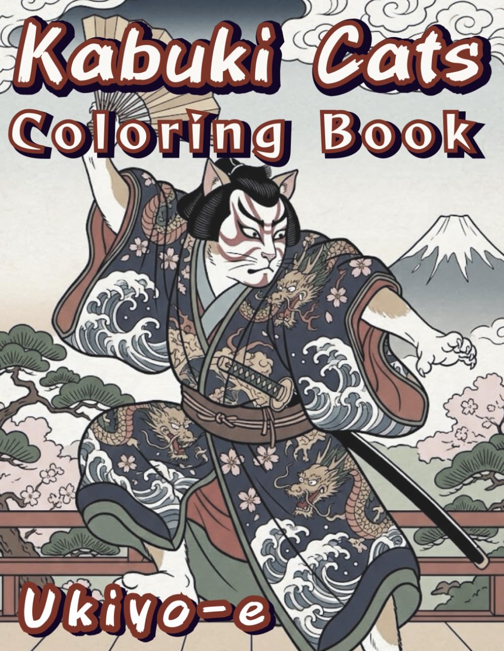 Kabuki Cats Coloring Book Ukiyoe: Inspired by Japanese Art