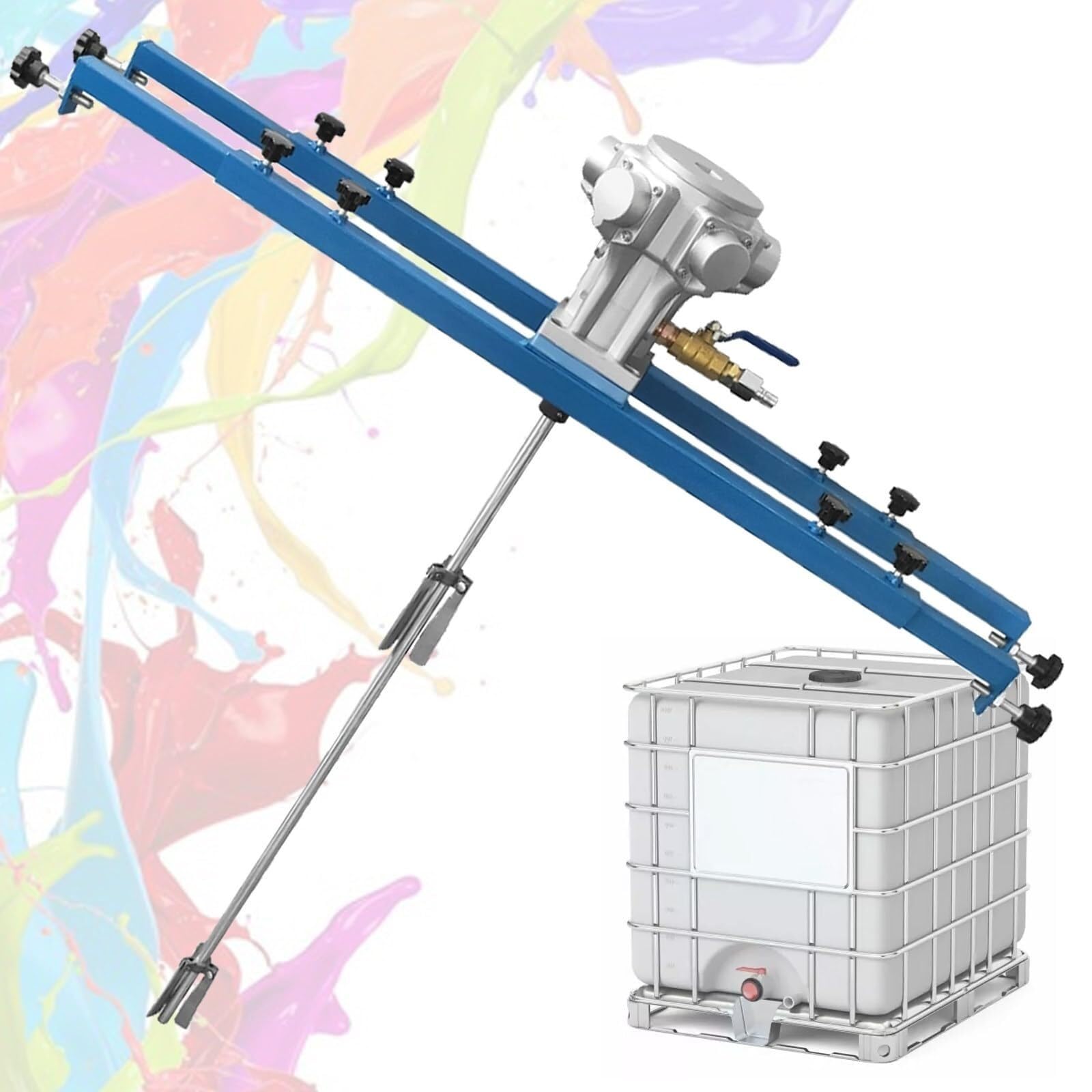 IBC Air Agitator, miscelatore pneumatico per vernice, strumento di miscelazione per vernice pigmentata industriale, con staffa retrattile (C, lama da 400 mm)