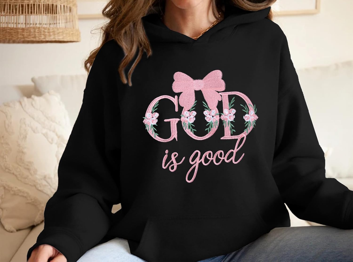 ASTANFY Christian Sweatshirts for Women Jesus Religious Faith Hoodies Inspirational Graphic Tee Long Sleeve Pullover Shirts - Image 3