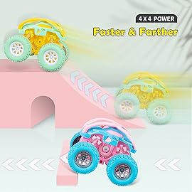 LODBY Car Toys for 2 3 4 Year Old Girls Gifts, Pull Back Cars Toys for Toddler Age 2-6, Monster Trucks for Kids Boys Toys Age 2-6 Year Old Girl Birthday Gifts