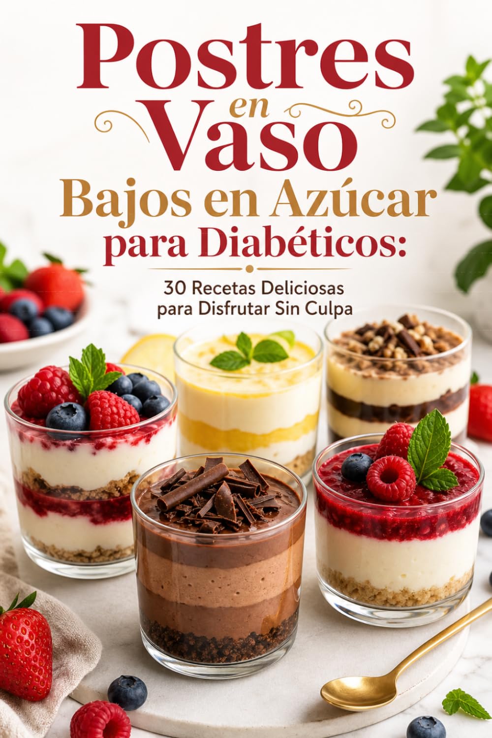 Postres en Vaso Bajos en Azúcar para Diabéticos: 30 Recetas Deliciosas para Disfrutar Sin Culpa