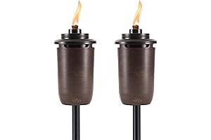 TIKI Brand Bronze 2-Pack Patio Tiki Torches for Deck Railing