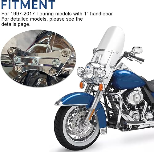 Miniatura 8 de PSLER Soporte de abrazadera para manillar de 1 pulgada para Touring Street Road Electra Glide Ultra Classic Road King Ultra Limited Sportster