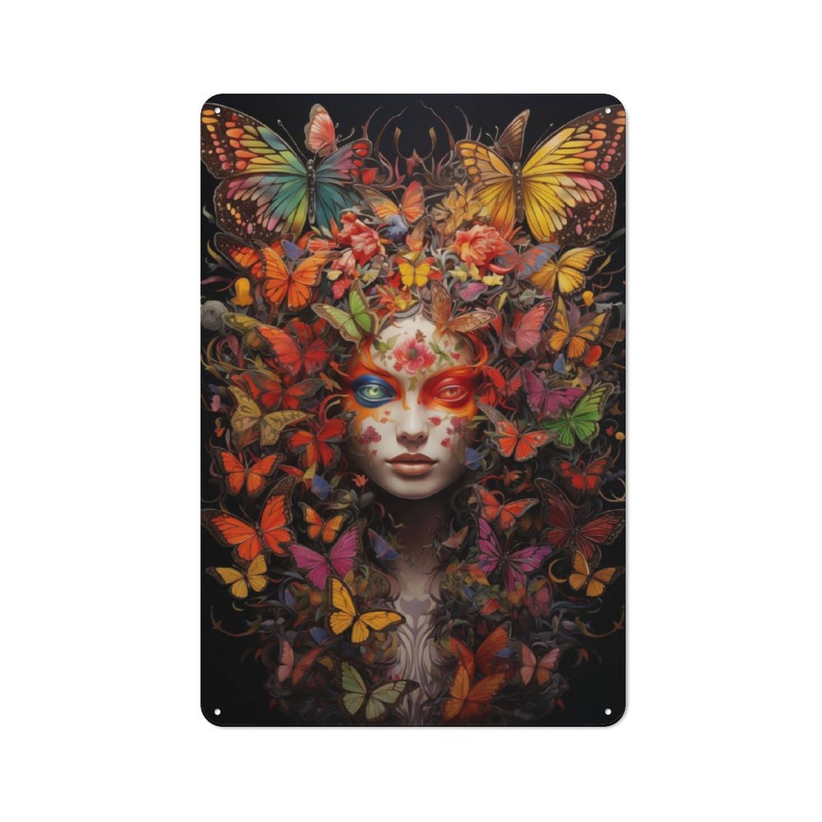 Junmoney Butterflies 2 Vintage Printed Metal Sign 30X20cm For Bar Or Restaurant, For Restaurant Interior Fans