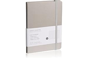 Sturdy Lined Journal Notebook (Grey), 160 Pages, Medium 5.7 x 8-inch Hardcover...