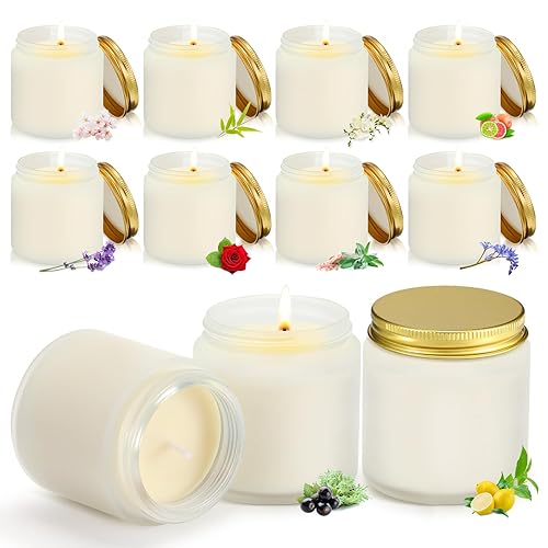 Yexiya 50 Pcs Wedding Mini Mason Jar Candles 3.5oz Scented