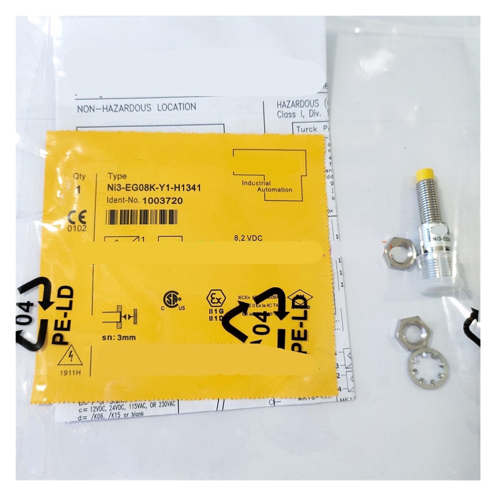 Capteur de proximité NI3-EG08K-Y1-H1341 pour contrôle position automation M8